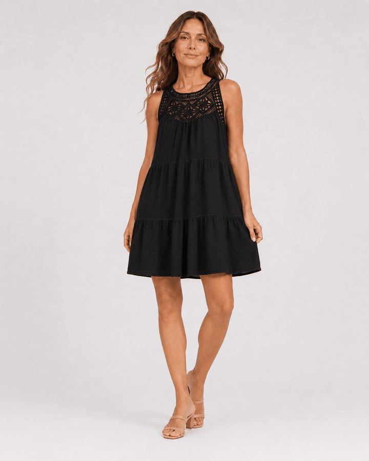 Vestido con Bordado Calado y Volados Ref. 0354 - Marea Bella Swimwear