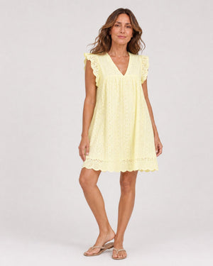 Vestido en Broderie con Escote V y Volado Ref. 0376 - Marea Bella Swimwear