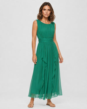 Vestido Largo Plisado con Faja en la Cintura Ref. 0372 - Marea Bella Swimwear