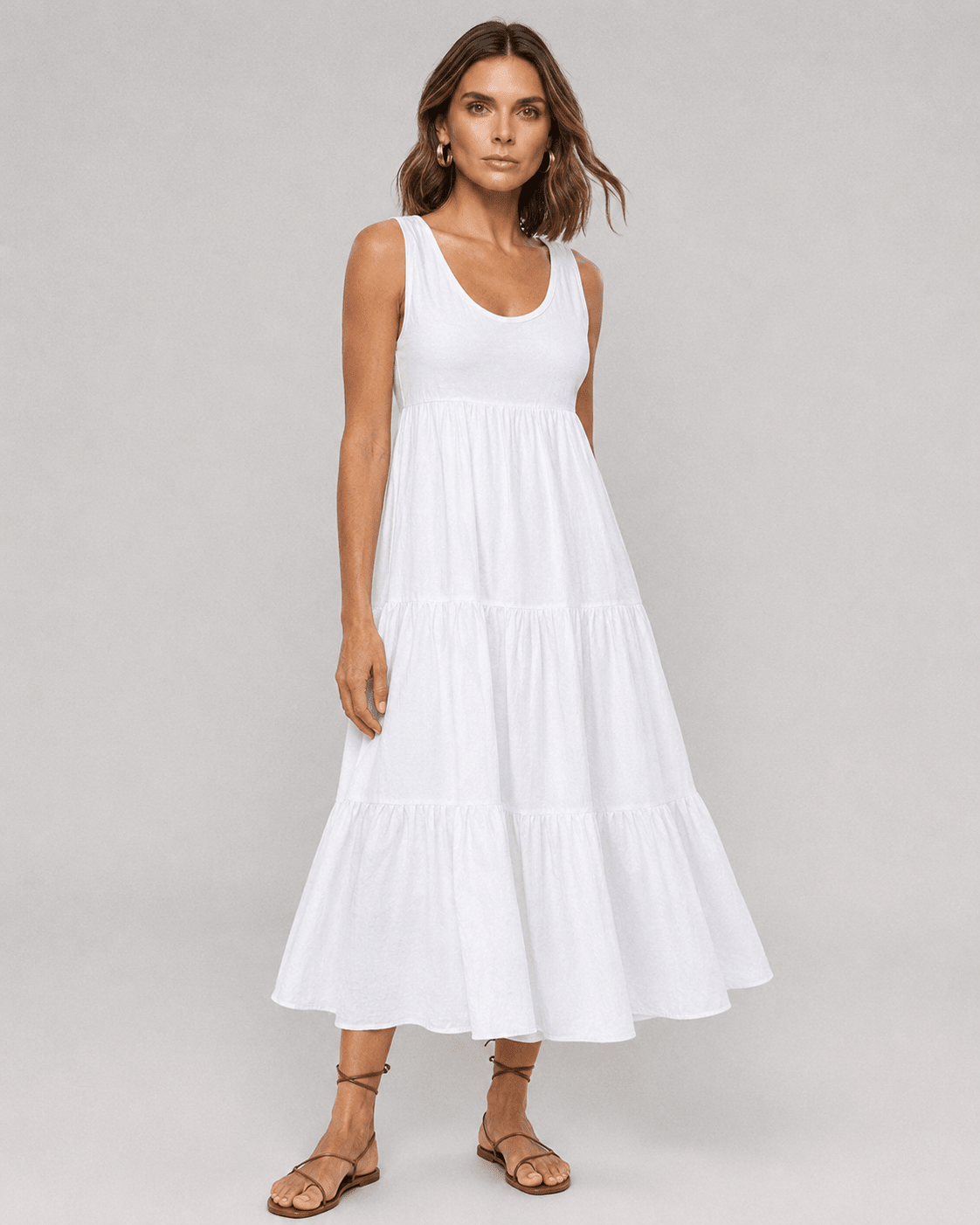 Vestido sin Mangas con Capas Fruncidas Ref. 0364 - Marea Bella Swimwear