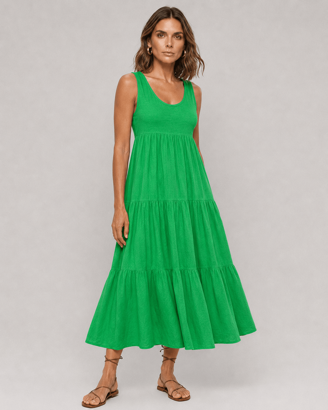 Vestido sin Mangas con Capas Fruncidas Ref. 0364 - Marea Bella Swimwear