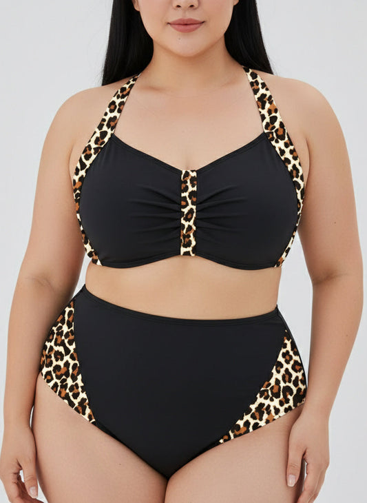 Bikini Plus Size con Detalles Estampados en Animal Print Ref: 0704